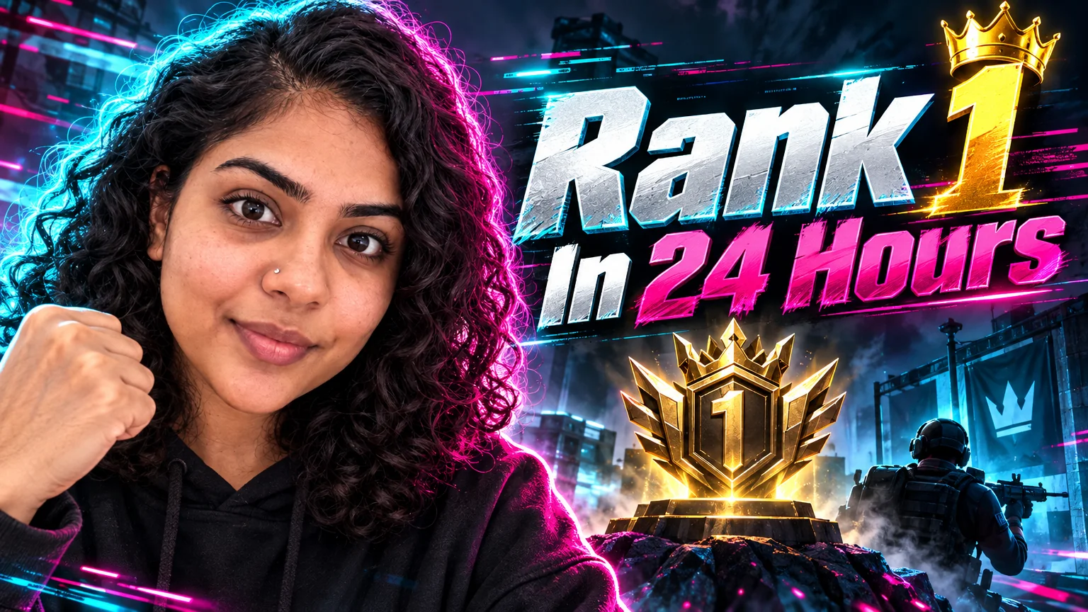 Gaming thumbnail — Rank 1 In 24 Hours